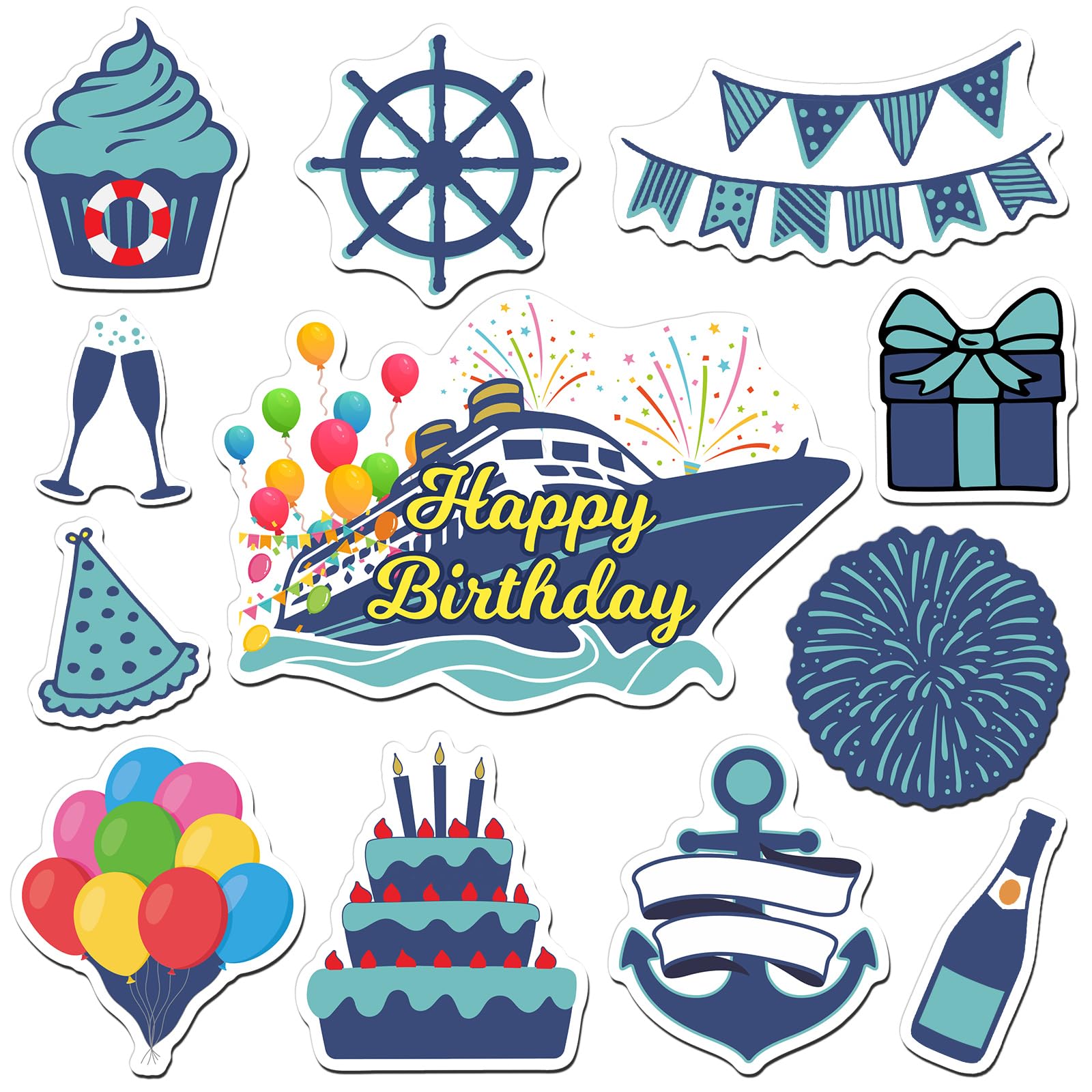 Ocean Breeze 12 Pcs Magnetic Cruise Decor