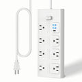 TravelHub 6ft Power Strip - 3 Outlets & 3 USBs Non-Surge ETL White